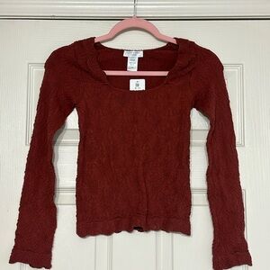 Altar’d State Long Sleeve Floral Textured Top